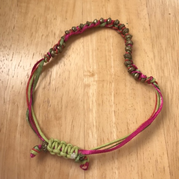 Macrame Anklet Handmade Bead Adjustable Boho VTG - Picture 2 of 8